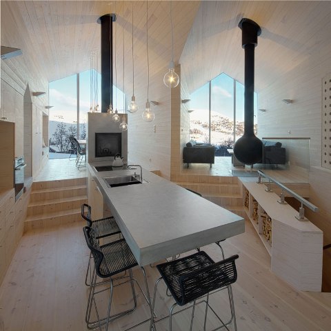 split view mountain lodge - Reiulf Ramstad Arkitekter
