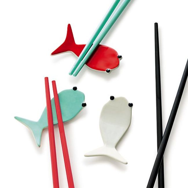 fish aqua chopsticks - crate&barrel