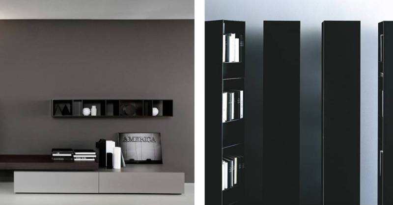 libreria sidewall nera