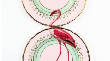 servizio di piatti flamingo
